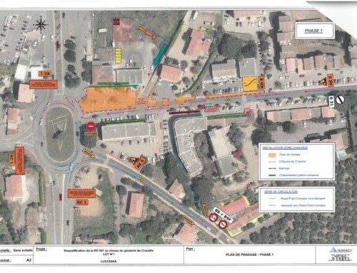 Informations Travaux : Requalification de la RD107 au niveau du giratoire de Crucetta